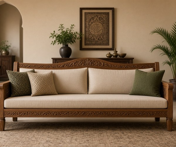 wooden sofa