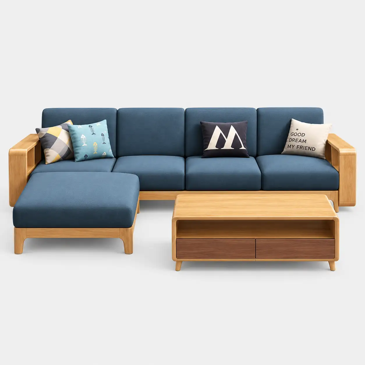 Nordic Blue Chaise Set