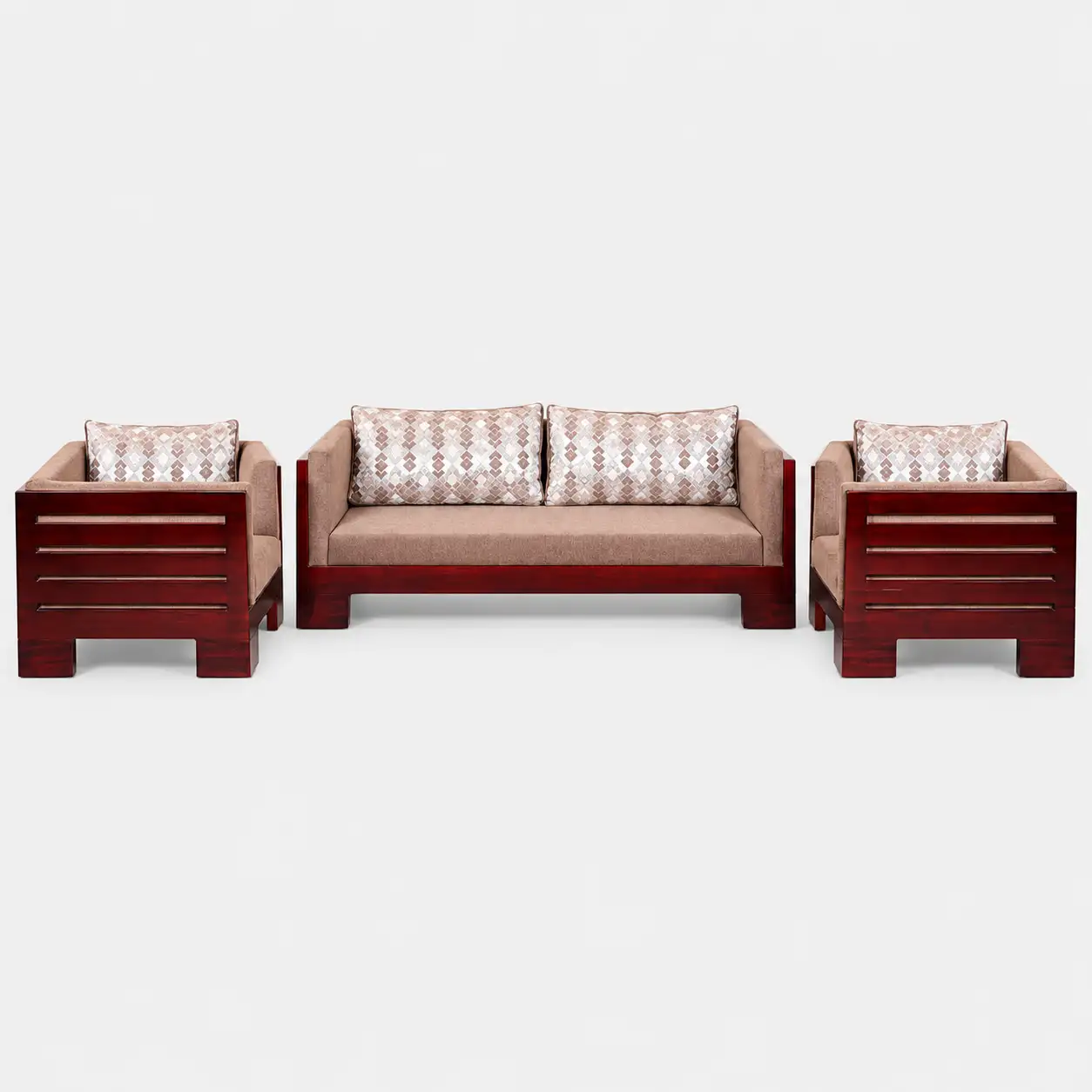 Chestnut Stripe Sofa Set