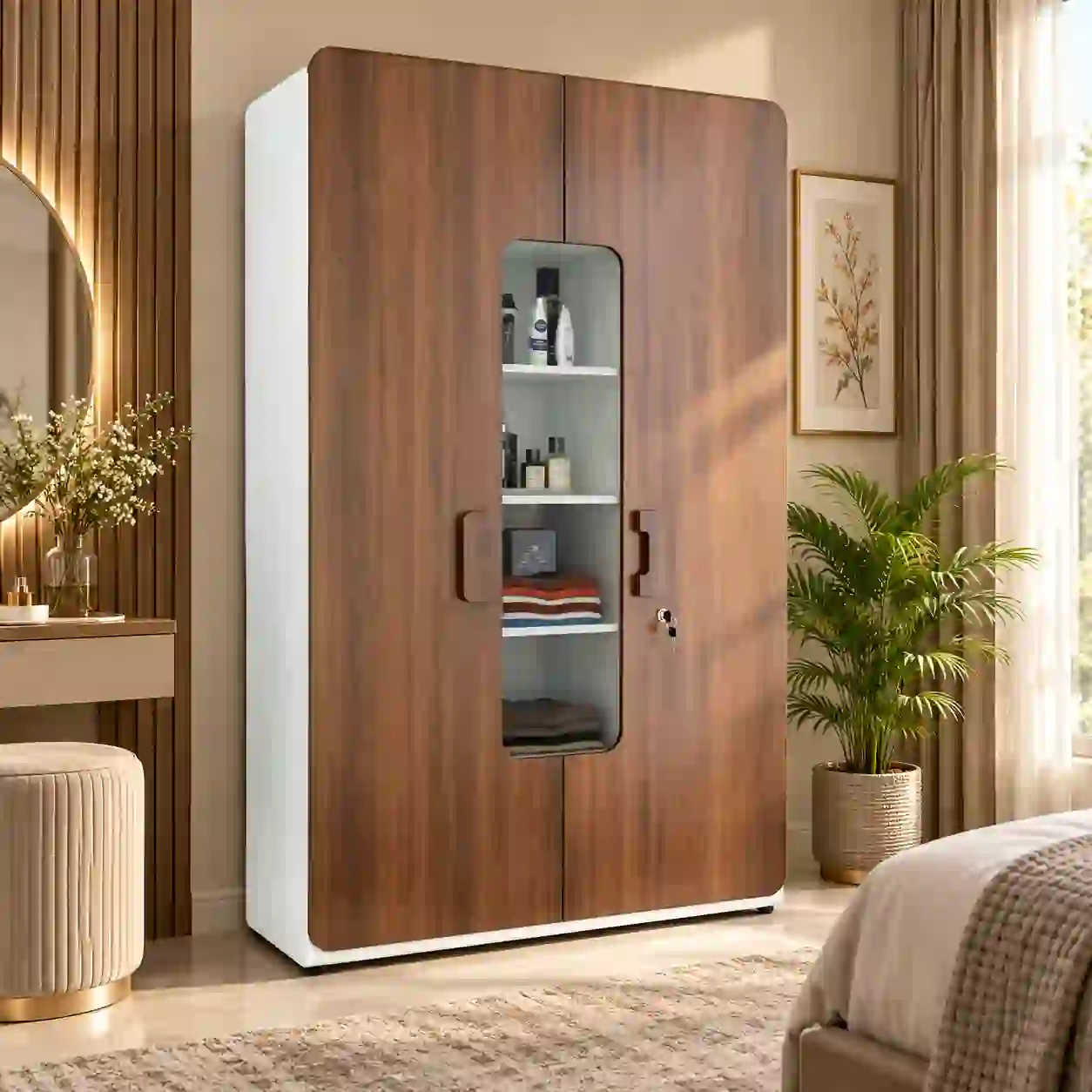 Walnut Display Wardrobe