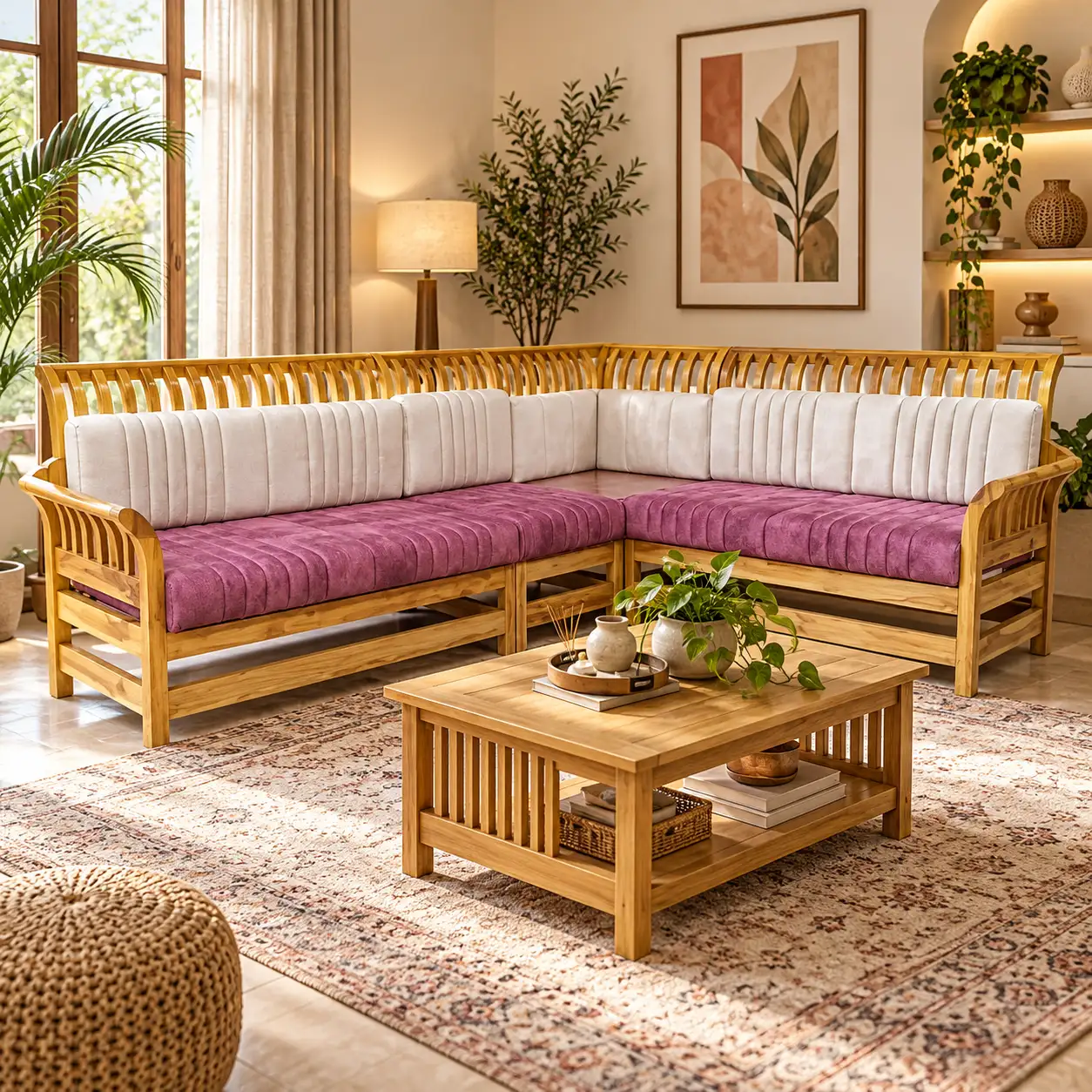 Mauve Honey Corner Sofa