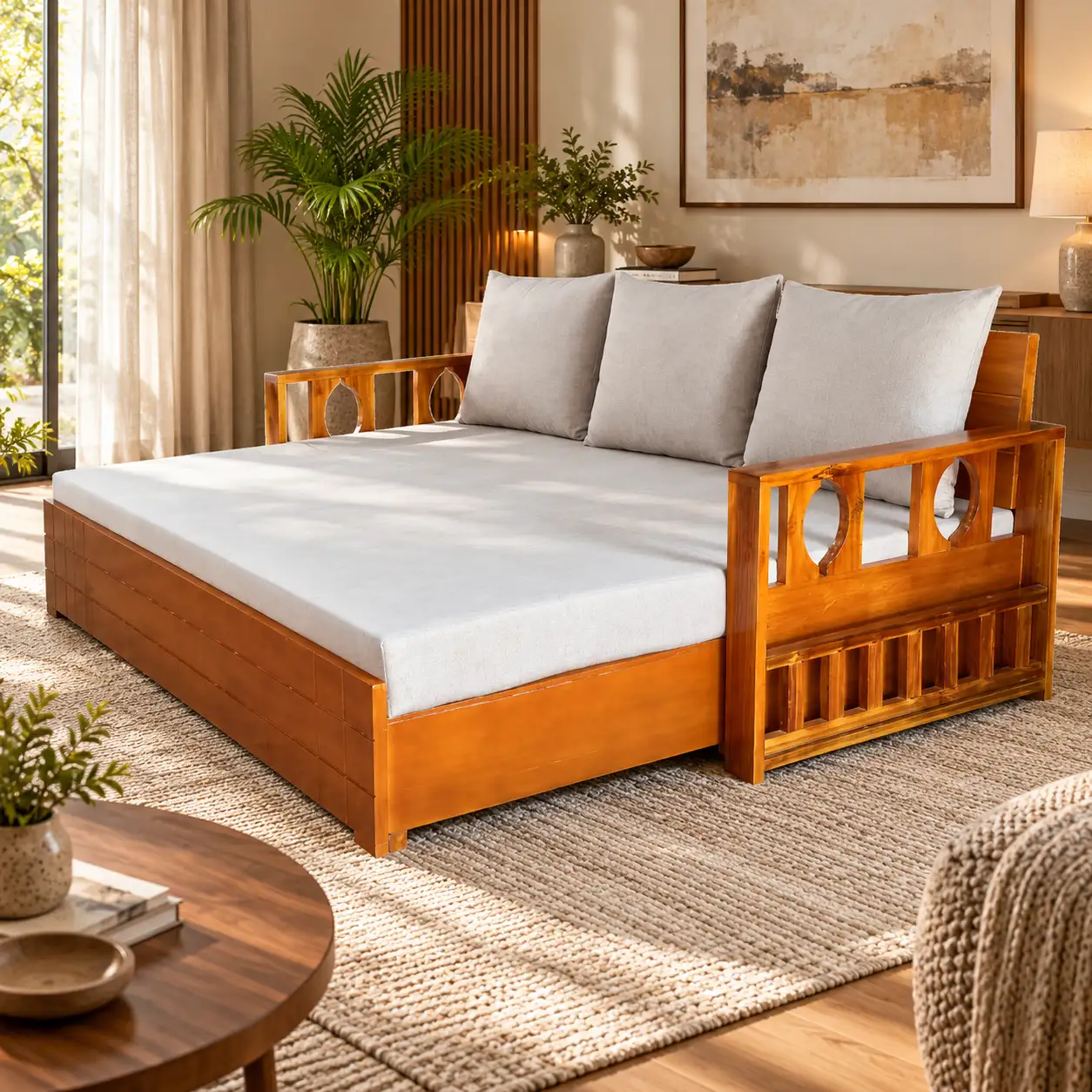 Honey Rail Sofa Bed