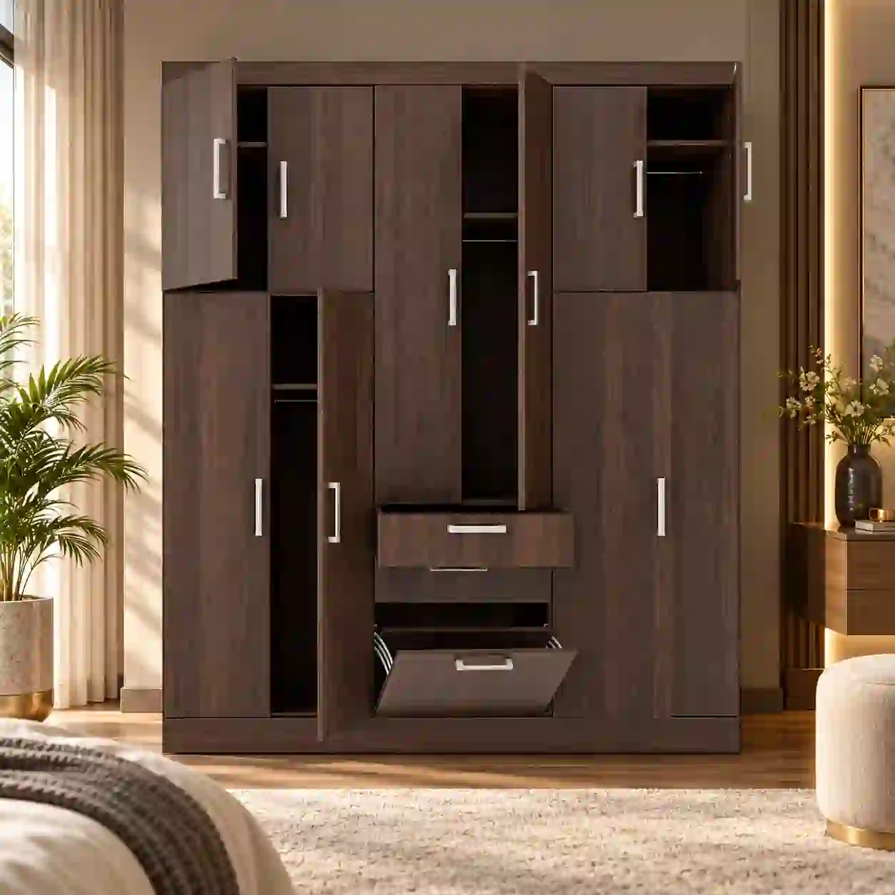 Espresso Matrix Five-Door Wardrobe