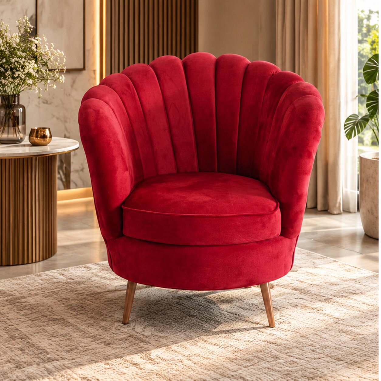 Vermilion Fan Accent Chair