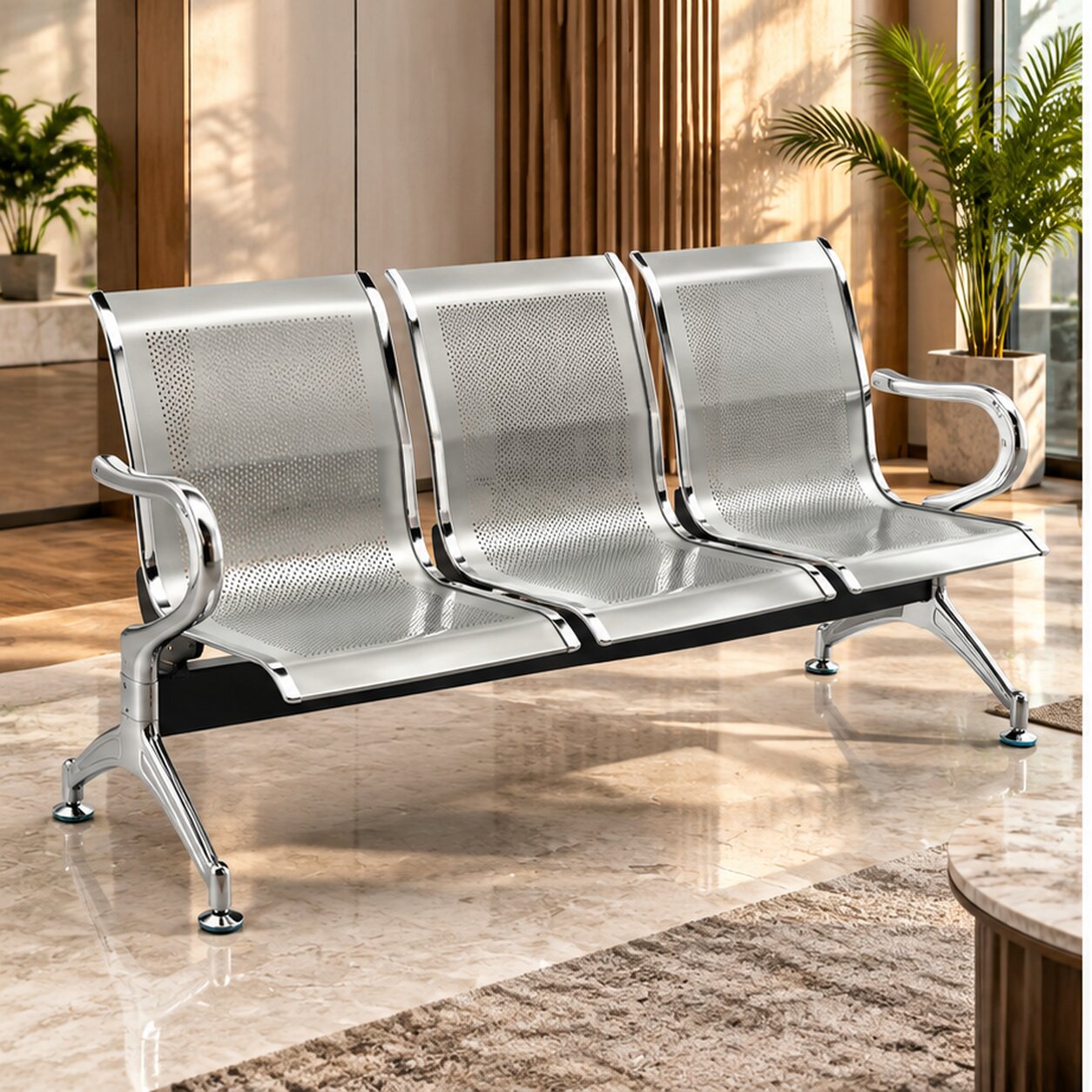 Metroline Three-Seat Waiting Bench
